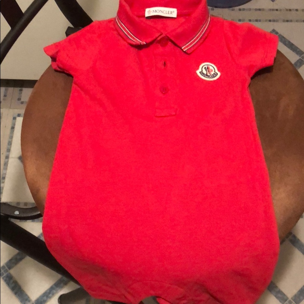 Authentic red moncler onesie